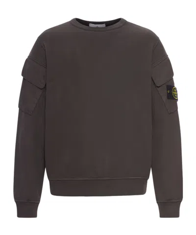 STONE ISLAND STONE ISLAND LOGO PATCH CREWNECK SWEATSHIRT