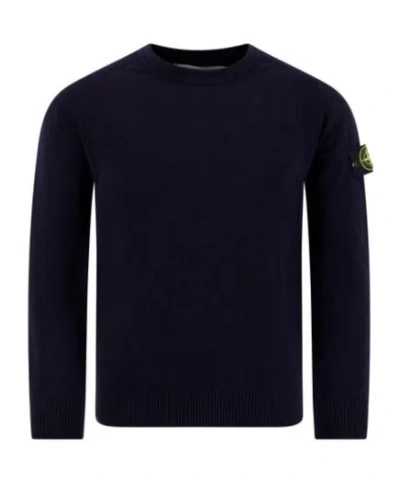 Stone Island Logo Patch Crewneck Sweatshirt In Black