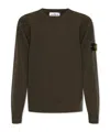Stone Island Logo Patch Crewneck Sweatshirt In Green