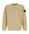 Stone Island Crew Neck Long Sleeve Sweatshirt With Ribbed Cuffs And Hem In Brown