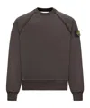 Stone Island Grey Brushed Organic Cotton Crewneck Sweatshirt In Brown