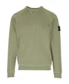 Stone Island Logo Patch Crewneck Sweatshirt In Green