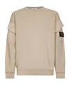 Stone Island Men Beige Cotton Crewneck Sweatshirt In Neutral