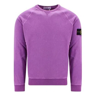 Stone Island Logo Patch Crewneck Sweatshirt 'purple'