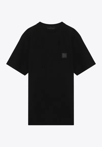 Stone Island Cotton T-shirt With Crew Neck Design In Black