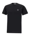 Stone Island Slim Fit Cotton Jersey T-shirt With Compass Patch In Black