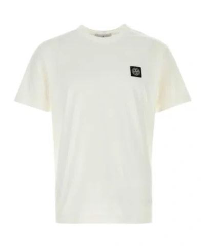 Stone Island Logo-patch Crewneck T-shirt In Neutral