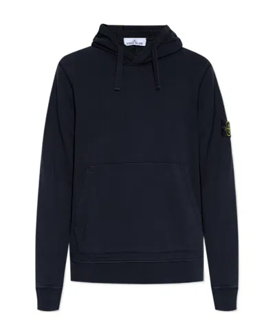STONE ISLAND STONE ISLAND LOGO PATCH DRAWSTRING HOODIE