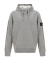 Stone Island Relaxed Fit Grey Hoodie With Iconic Logo Patch In Gray