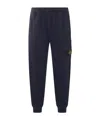 Stone Island Elastic Waistband Regular Fit Ribbed Cuffs Side Pockets In Blue