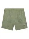 Stone Island Logo-patch Elasticated-waist Swim Shorts In Green