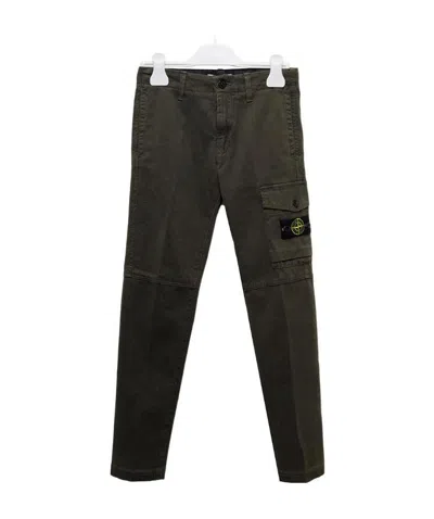 Stone Island Logo-patch Flap-pocket Skinny Trousers In Black