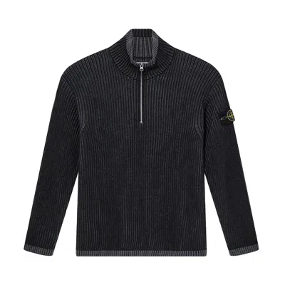 Pre-owned Stone Island Logo Patch High Neck Jumper 'melange Charcoal' | Grey | Men's Size Xxl