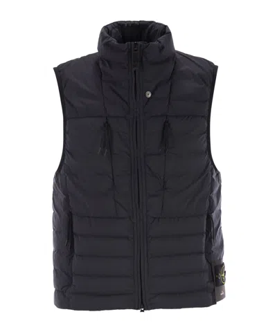 STONE ISLAND STONE ISLAND LOGO PATCH HIGH NECK PADDED GILET