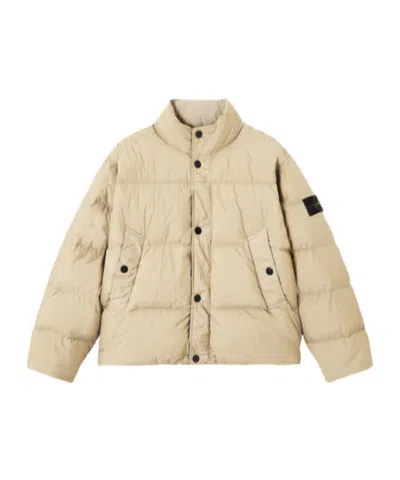 Stone Island Long Sleeve Down Jacket In Nude