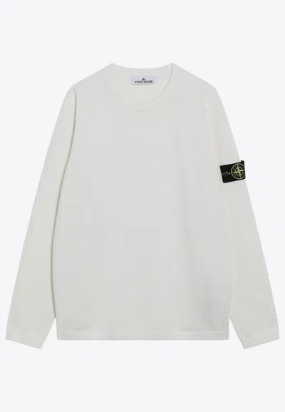Stone Island Logo-patch High-neck Sweater In White