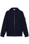 Stone Island Cotton Sweatshirt With Iconic Logo Patch In Blue