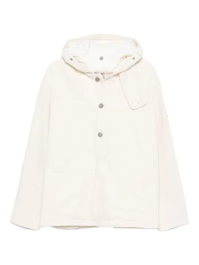 Stone Island Logo-patch Hooded Jacket In Neutral
