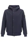 Stone Island Hooded Jacket In Blue