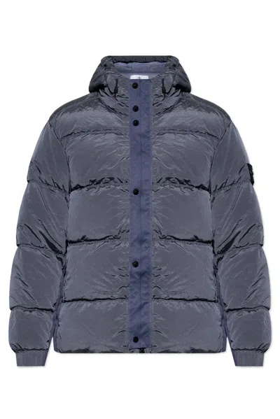 Stone Island Compass-badge Puffer Jacket In Blue