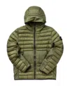 Stone Island Logo-patch Hooded Puffer Jacket In Green