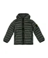 Stone Island Logo-patch Hooded Quilted Jacket In Green