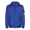 Stone Island Compass-patch Zip-up Bomber Jacket In Blue