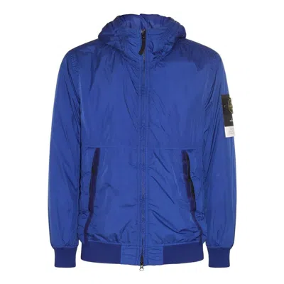 STONE ISLAND STONE ISLAND LOGO PATCH HOODED TRACK JACKET 'BLUE'
