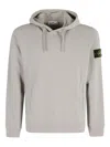 Stone Island Organic Cotton Compass Logo Hoodie In Gray