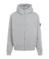 Stone Island Hooded Sweatshirt With Ribbed Cuffs And Hem In Gray