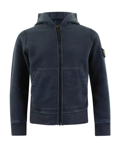 Stone Island Logo-patch Hoodie In Gray