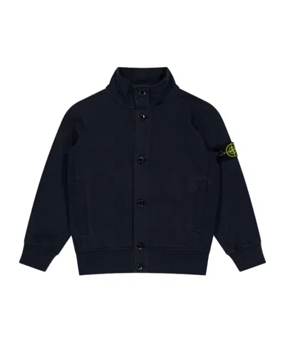 Stone Island Logo Patch Jacket In Blue