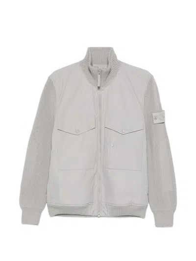 Stone Island Logo-patch Jacket In Gray