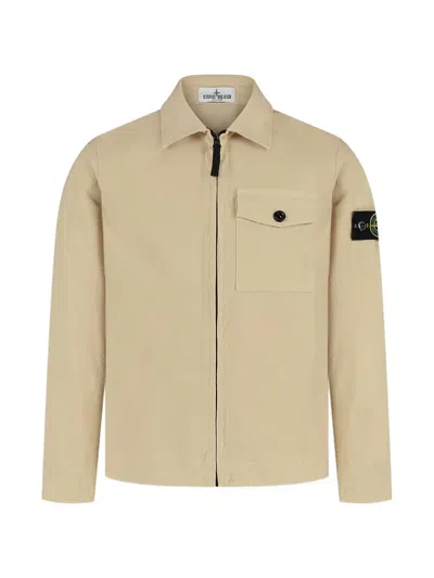 Stone Island Kids' Logo-patch Jacket In Neutral