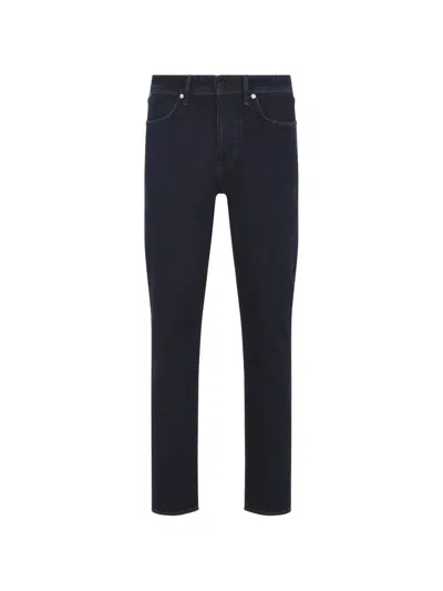 Stone Island Five-pocket Trousers With Belt Loops And Contrast Stitching In Black