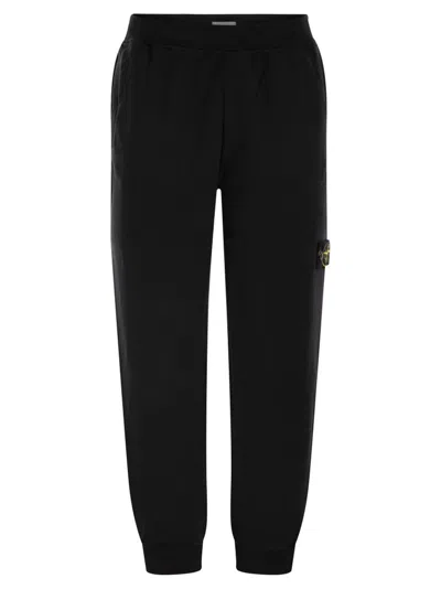 Stone Island Logo-patch Elasticated-waist Track Pants In Black