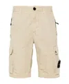 Stone Island Logo Patch Knee-high Shorts In Neutral