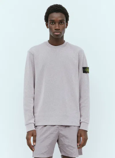 Stone Island Logo Patch Knit Jumper In Pink
