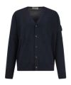 Stone Island Wool Cardigan With Ribbed Profiles And Pockets