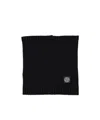 Stone Island Logo-patch Knitted Scarf In Black