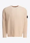 Stone Island Logo Patch Knitted Sweater In Neutral