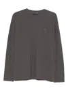 Stone Island Logo-patch Long-sleeve T-shirt In Gray