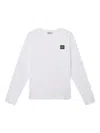 Stone Island Slim Fit Long Sleeve T-shirt With Compass Patch In White