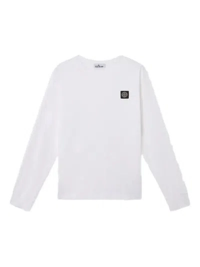 Stone Island Logo-patch Long-sleeve T-shirt In White
