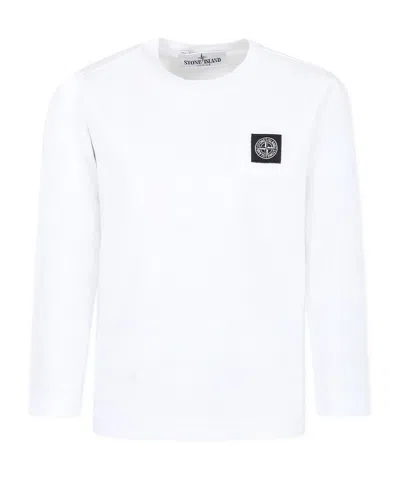 Stone Island Logo-patch Long-sleeve T-shirt In White