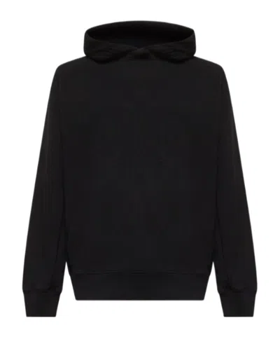 Stone Island Logo-patch Long-sleeved Hoodie In Black