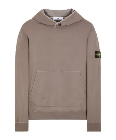 Stone Island Compass-badge Cotton Hoodie In Grey