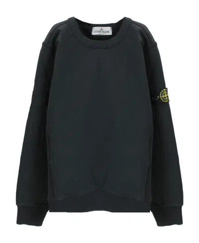 Stone Island Logo-patch Long-sleeved Sweatshirt In Black