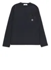 Stone Island Logo Patch Long-sleeved T-shirt In Blue