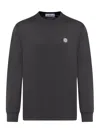 Stone Island Compass-patch Long-sleeve T-shirt In Schwarz